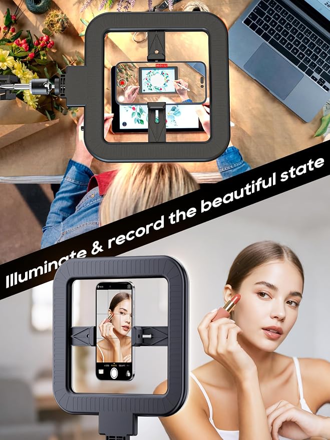 12'' Selfie Ring Light with Clamp Stand for Video Recording, Live Streaming(YouTube, Instagram, TIK Tok), Compatible with Phones, Cameras and Webcams