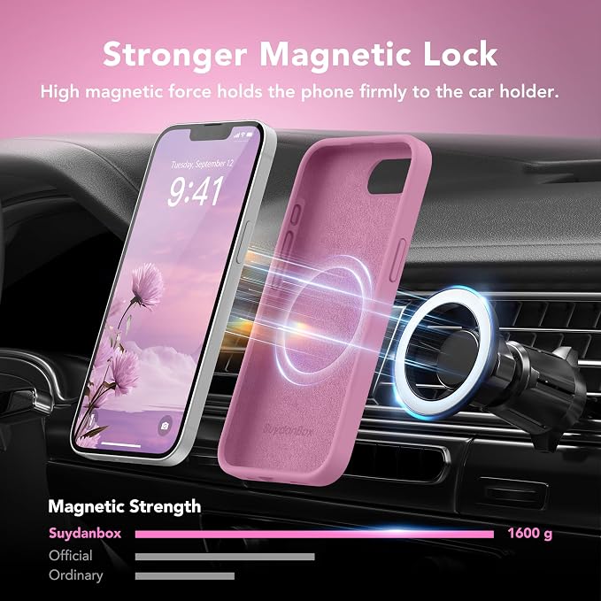 Magnetic for iPhone 17e/iPhone 16e Case, Compatible with MagSafe, [Soft Anti-Scratch Microfiber Lining] Slim Silicone Shockproof Protective Phone Case for iPhone 17e/16e 6.1", Blackcurrant