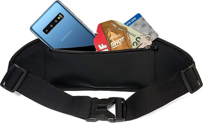 Sporteer Zephyr Ultra-Slim Running Belt - Minimalist Waist Pack for iPhone 17, 16, 15 Pro Max, Plus, Galaxy S26, S25 - Low-Profile Fitness Pouch for Slim Cases & Bare Phones