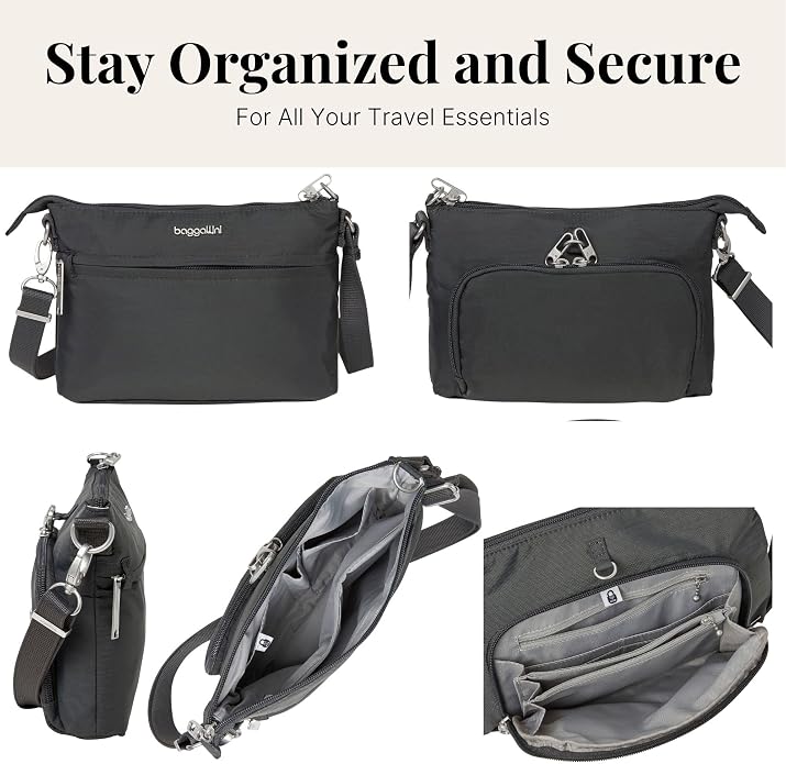 Baggallini womens Securtex Anti-theft Memento Crossbody Bag
