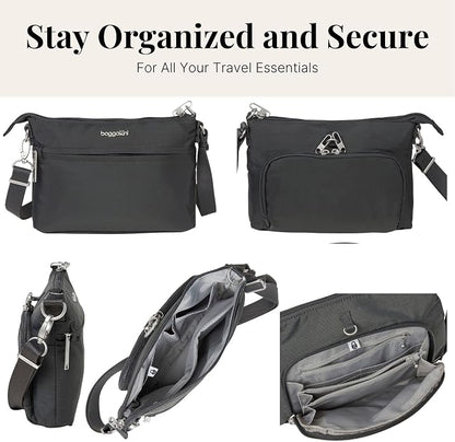Baggallini womens Securtex Anti-theft Memento Crossbody Bag