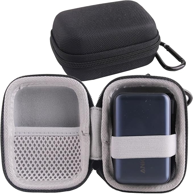 WERJIA Travel Hard Case for Anker Anker Nano Portable Charger, 10,000mAh 45W Max Compact Power Bank Case，for Anker A1638 Protective Cover，Case Only (Black)
