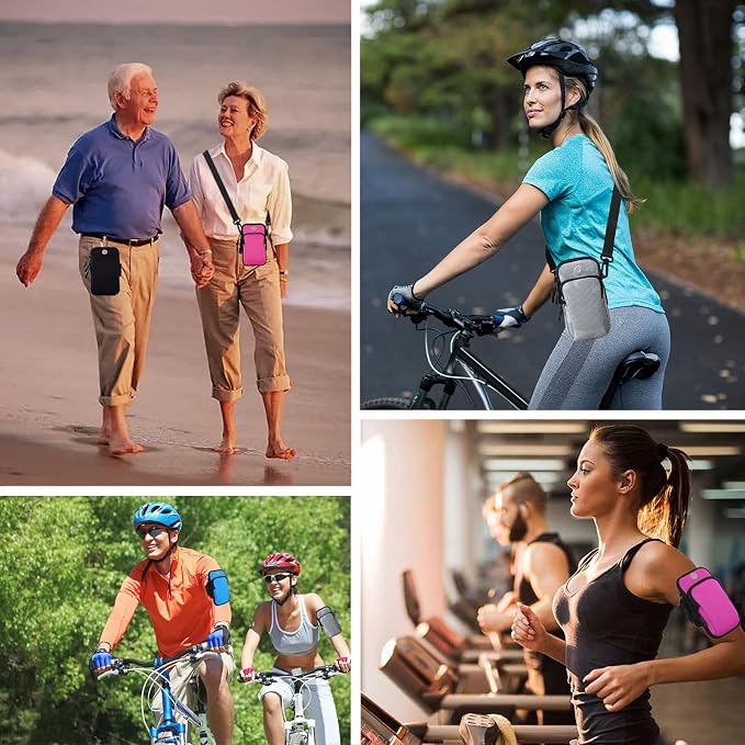 Phone Holder for Running Armband, Cell Phone Crossbody Bag for Women Men Kids iPhone Galaxy Smartphone Pouch Carrier Purse,Sports Arm Bags Band Sleeve Fit Walking Exercise Runners Gym Workout