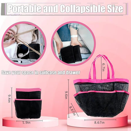 Attmu Mesh Shower Caddy Portable, Quick Dry Hanging Shower Tote Bag for College Dorm Room Essentials, Large Capacity Shower Caddy Dorm for Bathroom Gym Swimming