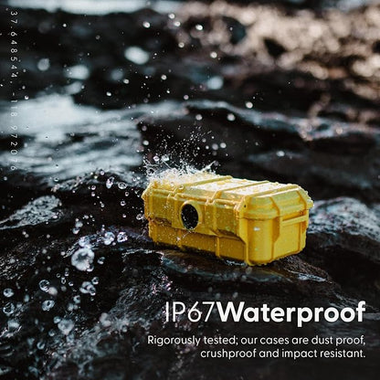 Evergreen 57 Waterproof Dry Box Protective Case - Travel Safe/Mil Spec/USA Made - for Cameras, Phones, Ammo Can, Camping, Hiking, Boating, Water Sports, Knives, & Survival (Yellow)