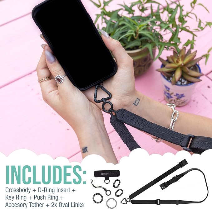 Smartish Phone Lanyard - Case Clinger - Universal iPhone Holder w/Detachable Crossbody Shoulder Neck Strap w/Storage Loops, Fidlock, Insert for Phone Cases iPhone, Galaxy, Pixel - Sandstorm