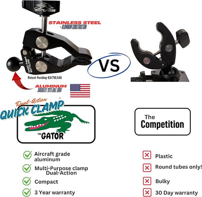 THE GATOR Cell Phone Holder with Both MagSafe and Cradle Options Included! Phone Mount for Golf Cart, ATV Accessory, Quad, Bicycle, Motorcycle, Car, Boat, Scooter, Photography Fits Most smart Phones