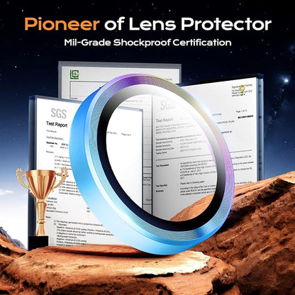 Camera Lens Protector for Samsung Galaxy S25 Ultra,Tempered Glass Metal Individual Camera Cover Screen[Anti-drop] Case Friendly- Colorful