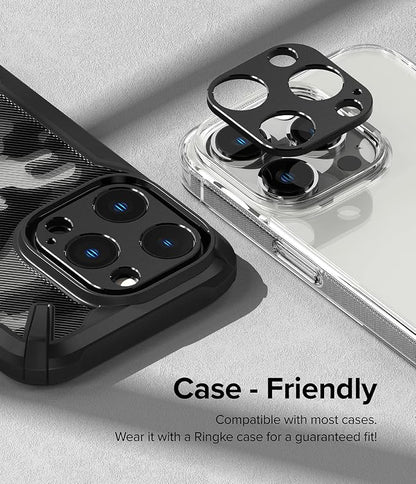 Ringke Camera Styling [Stylish Aluminum Frame] Compatible with iPhone 14 Pro Max Camera Lens Protector and iPhone 14 Pro Camera Lens Protector, Protective Metal Cover - Black