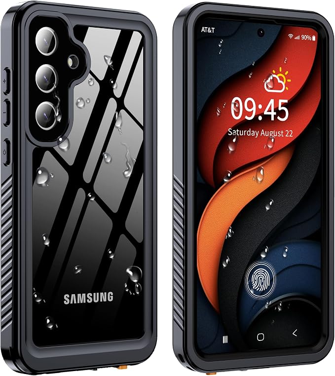GOLDJU for Samsung Galaxy S25 Plus Case Waterproof,IP68 Waterproof Dustproof Case with Built-in Screen Protector, Full Body Protective Phone Cover for Galaxy S25 Plus 6.6 Inch, Black/Clear