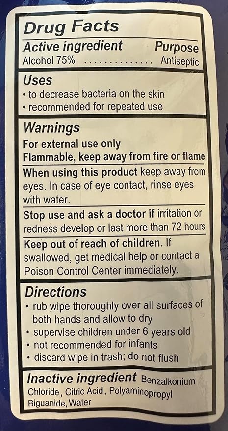 Antiseptic Hand Sanitizing Wipes 75% Alcohol 150 Count (3 Packs of 50 Wipes)