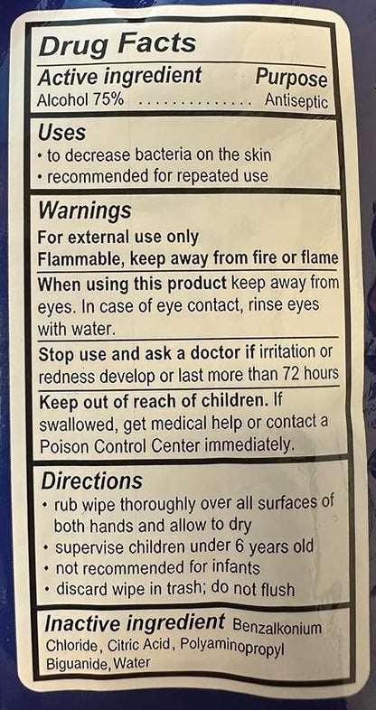 Antiseptic Hand Sanitizing Wipes 75% Alcohol 150 Count (3 Packs of 50 Wipes)