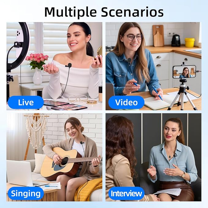 GELRHONR USB C Lavalier Microphone, Type-C Lapel Microphone Wired with USB A Adapter, 48kHz/24bit, Compatible with PC,Laptop, Phone for Video Recording, Live Streaming and More, 4.9FT