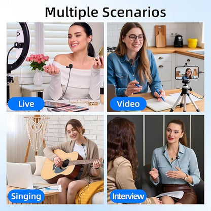 GELRHONR USB C Lavalier Microphone, Type-C Lapel Microphone Wired with USB A Adapter, 48kHz/24bit, Compatible with PC,Laptop, Phone for Video Recording, Live Streaming and More, 4.9FT