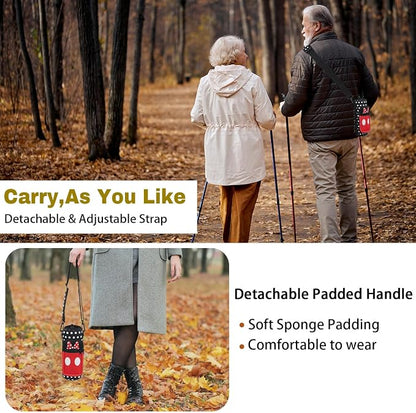 Water Bottle Carrier Bag 25oz/32oz Water Bottle Pouch Holder Adjustable Shoulder Strap Neoprene Water Bottle Sling Bag with Phone Pocket Insulated Tumbler Accessories for Walking