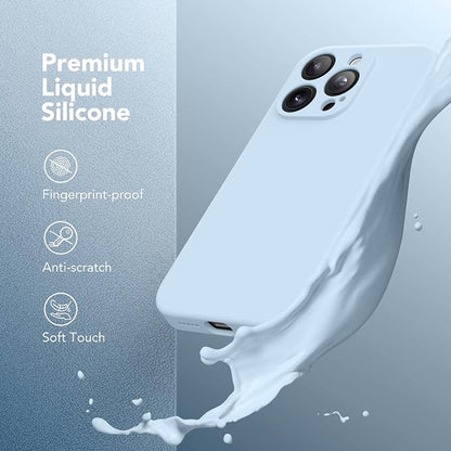 Magnetic for iPhone 13 Pro Max Case, Compatible with MagSafe, [Full Camera Protection][Screen Protector] Silicone Shockproof Protective Phone Case for iPhone 13 Pro Max 6.7", Light Blue