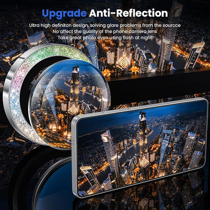 WSKEN for Samsung Galaxy S26 Ultra Camera Lens Protector - Ultra Thin Case Friendly, 9H Shatterproof Tempered Glass with Anti Scratch Metal Circle Camera Screen Protector Cover Accessories, G Colorful