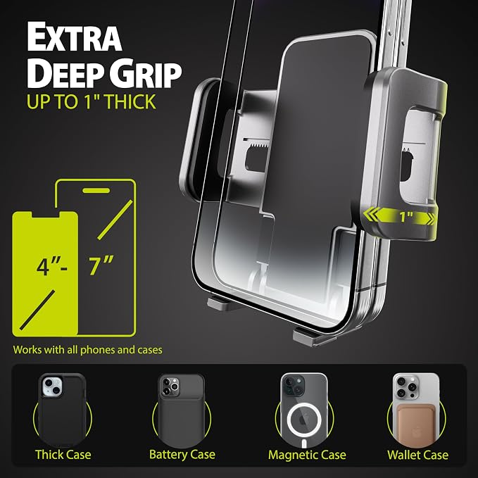 Bracketron TripGrip Window and Vent Mount, GPS Car Mount, Windshield Cell Phone Holder for Car, Includes Vent Clip