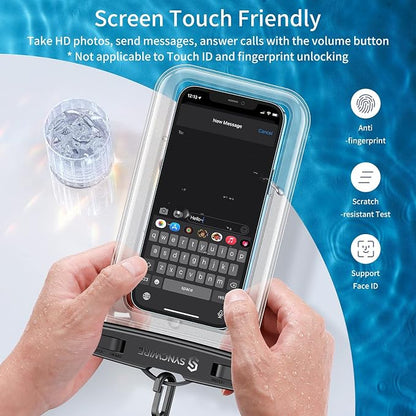 SYNCWIRE Waterproof Phone Pouch [2-Pack] - Universal IPX8 Waterproof Phone Case Dry Bag with Lanyard Compatible with iPhone 15/14/13/12/11 Pro XS MAX XR X Samsung S23 S22 S20+ and More Up to 7 Inches