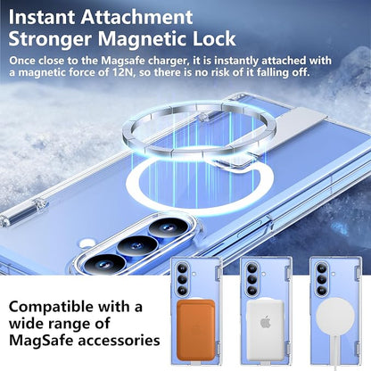 For Samsung Galaxy Z Fold 8 Ultra Case with Kickstand & Screen Protector | MagSafe-Compatible,Military Grade Drop Tested Non-Slip Slim Shockproof Case for Samsung Galaxy Z Fold 8 Ultra-Clear