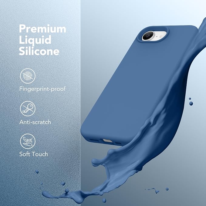 Magnetic for iPhone 17e/iPhone 16e Case, Compatible with MagSafe, [Soft Anti-Scratch Microfiber Lining] Slim Silicone Shockproof Protective Phone Case for iPhone 17e/16e 6.1", Lake Blue