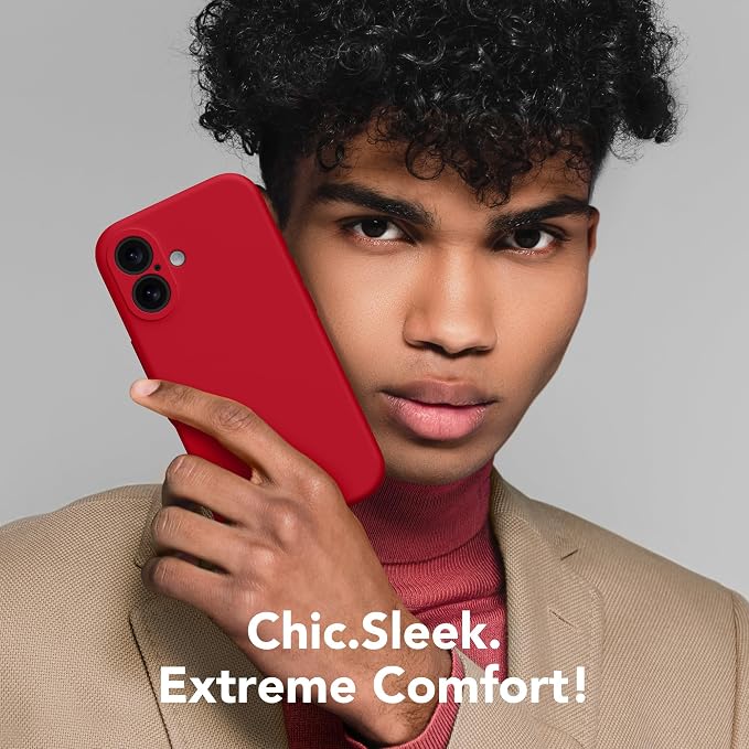 Magnetic for iPhone 16 Plus Case, Compatible with MagSafe, [Full Camera Protection][Screen Protector] Silicone Shockproof Protective Phone Case for iPhone 16 Plus 6.7", Red