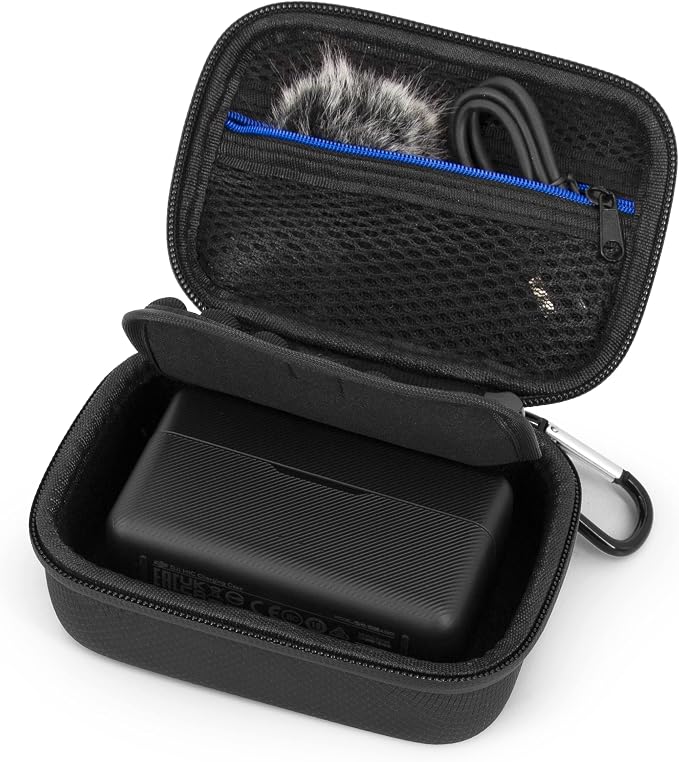 CASEMATIX Travel Case Compatible With DJI Mic 2 Wireless Microphone Kit or Original - Compact Lavalier Microphone Protection to Carry Lav Mic in Charging Case and Small Accessories