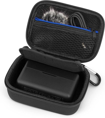 CASEMATIX Travel Case Compatible With DJI Mic 2 Wireless Microphone Kit or Original - Compact Lavalier Microphone Protection to Carry Lav Mic in Charging Case and Small Accessories