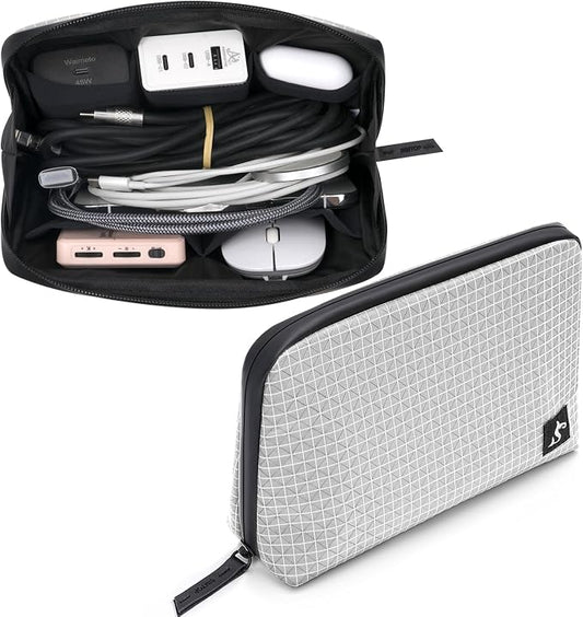 SIMTOP Cord Organizer Travel Small Tech Bag Pouch Case for Cords, Charger, Hard Drive, Power Bank – Water-Resistant Electronics Organizer, Small Portable Gadget Case for Travel