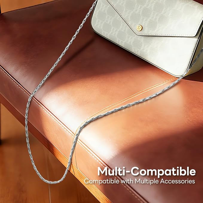 Phone Lanyard for Cellphone Case Crossbody Phone Strap Detachable Phone Charms Strap Anti Theft Necklace Holder for iPhone For Women(silver)
