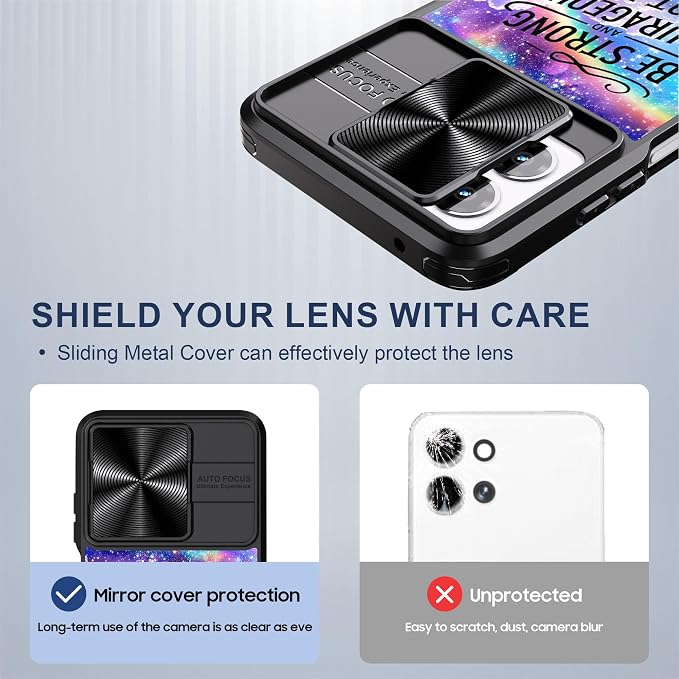 for Motorola Moto G Power 5G 2025 Case with Rainbow Bible Verses, Metal Slide Camera Cover, Screen Protector, Anti-Peeping Privacy Safeguard, Camera Lens Protector Phone Case for Moto G Power 5G