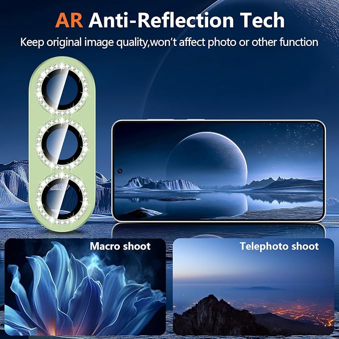 for Samsung Galaxy S26 Plus Camera Lens Protector, Electroplated Matte Back with 9H Tempered Glass Lens Protector, [Strong Adsorption] [Case-Friendly] Metal Ring HD Lens Cover, Green Diamond