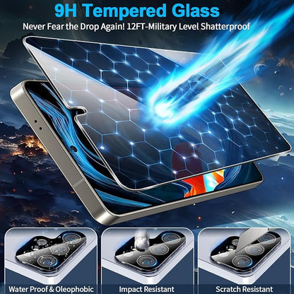 3 Pack Privacy Screen Protector for Samsung Galaxy s25 ultra Tempered Glass + 2 Pack Camera Lens Protector, True 25°Anti Spy, Military Grade Shatterproof, 9H+ Hardness, Auto Alignment Frame 6.9"