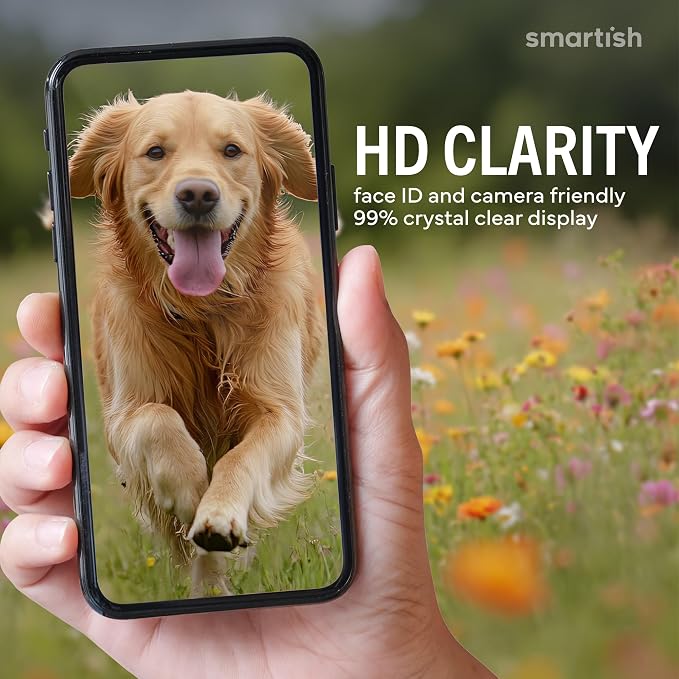 Smartish® iPhone Air Screen Protector + Camera Lens Covers - Tuff Sheet - 2-Pack Tempered Glass 9H Easy Install Frame Case-Friendly - Dynamic Island for Apple iPhone Air - Clear 2-Pack