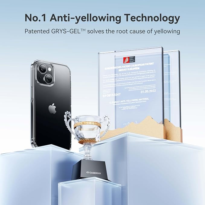 CASEKOO for iPhone 14 Case/iPhone 13 Case Crystal Clear, [Never Yellow Technology] [Military-Grade Protection] Transparent Slim Cover Women Men Phone Case 6.1 inch, Clear