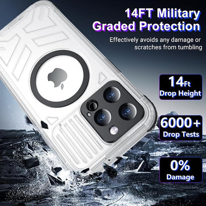 Temdan Magnetic for iPhone 15 Pro Case Waterproof,[Built-in Screen & Camera Protector][Full Body Shockproof][IP68 Underwater][Dustproof] Shockproof Phone Case for iPhone 15 Pro 6.1"-Black