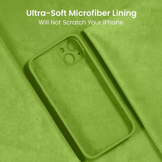 FireNova Designed for iPhone 15 Plus Case, Silicone [Camera Protection] Case, Soft Anti-Scratch Microfiber Lining Inside, 6.7 inch, Sprout Green