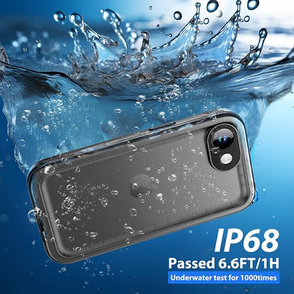 SPORTLINK for iPhone 16e Case/iPhone 17e Case, IP68 Waterproof Military Protective Full Body Heavy Duty Shockproof 360 Sealed Dustproof with Camera Screen Protector Cover for i Phone 16 e 6.1" Black