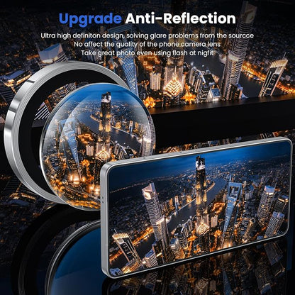 WSKEN for Samsung Galaxy S26 Ultra Camera Lens Protector - Ultra Thin Case Friendly, 9H Shatterproof Tempered Glass with Anti Scratch Metal Circle Camera Screen Protector Cover Accessories, Silver