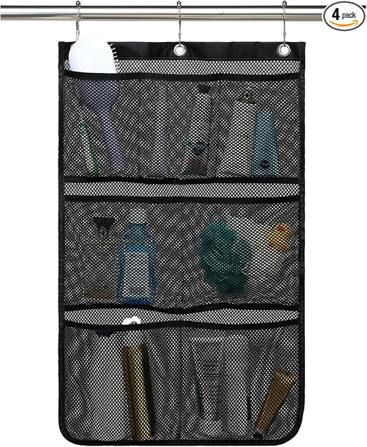 Fammart Mesh Shower Caddy Hanging, Quick-Drying Shower Organizer with 7 Pockets, Portable Bathroom Organizers and Storage for Shampoo, Soap, Loofah, Travel, and Cruise Essentials