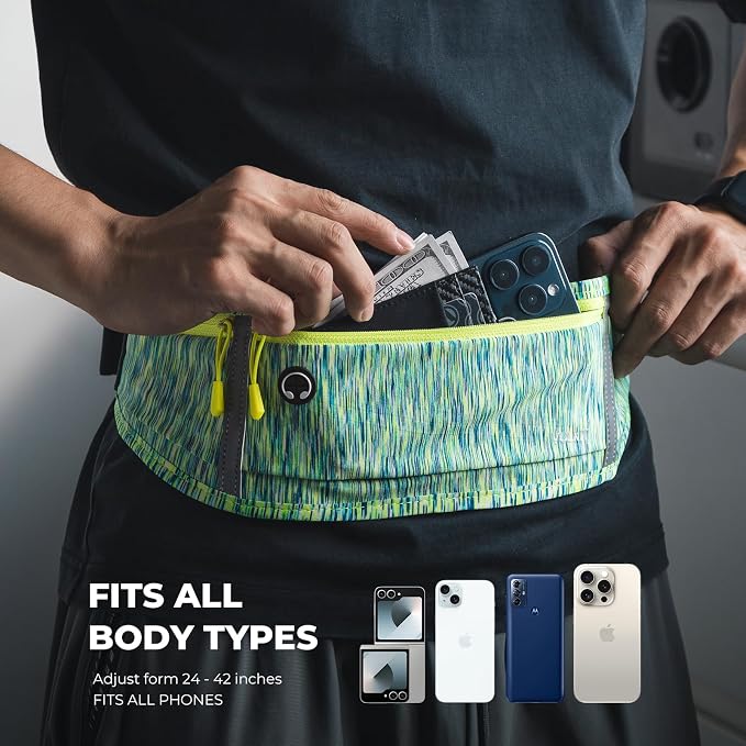 VULKIT Slim Running Belt for Women & Men, Cell Phone Holder for Running, Workout Fanny Pack, Running Bag, Money Belt, Runners Essentials Gear Accessories, Fits All Phones, Running Pouch for Men