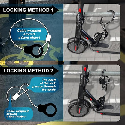 Scooter Lock with Bag, Scooter Locks Anti Theft 39.37 inch, Lock for Electric Scooter, Electric Scooter Accessories
