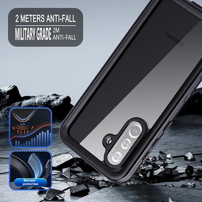 Omio for Galaxy A36 5G Waterproof Case, Full Body IP68 Underwater Clear Protective Case Built-in Screen Protector Heavy Duty Shockproof Case for Men Women, Black