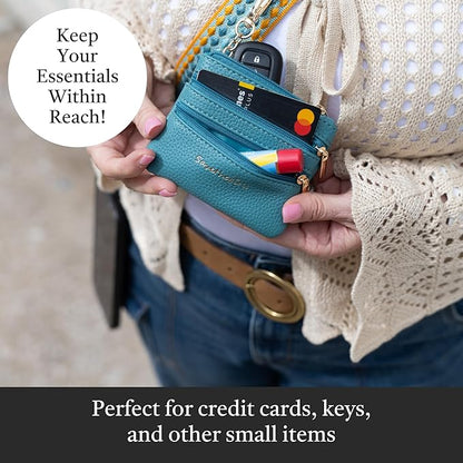 Save the Girls Original Clip and Go Phone Strap Pattern - Crossbody Phone Strap Chain with Zipper Wallet Pouch