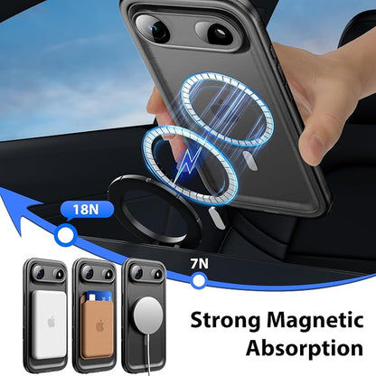 SPORTLINK for iPhone Air Waterproof Phone Case - Built in Screen Protector/Shockproof Compatible with MagSafe/Military Rugged/Dropproof/Dustproof/Heavy Duty, Full Body for iPhone Air 6.5 inch Black