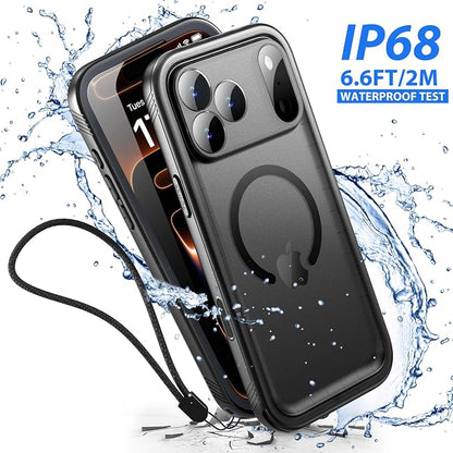 SPORTLINK for iPhone 17 Pro Max Case, IP68 Waterproof Military Protective Full Body Heavy Duty Shockproof 360 Sealed Dustproof with Camera Screen Protector Cover for i Phone 17 Pro Max 6.9" M/Black