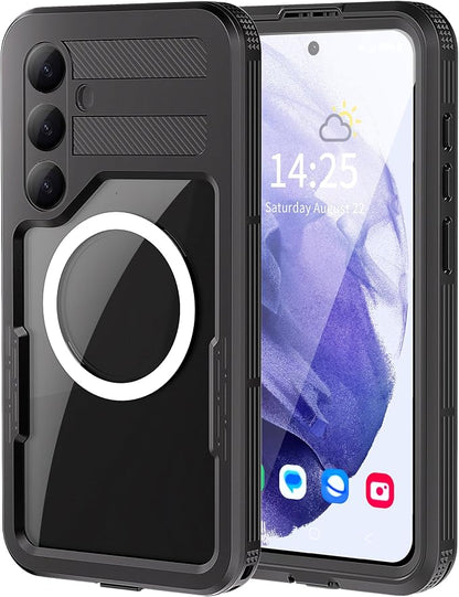 Compatible with Samsung Galaxy S25 Plus Case Waterproof, Built-in Lens & Screen Protector, Military Grade Shockproof, Full Body Rugged Case for Galaxy S25 Plus 6.7 inches (Black)