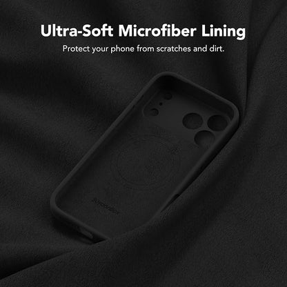 Magnetic for iPhone 17 Pro Case, Compatible with MagSafe, [Full Camera Protection][Screen Protector] Silicone Shockproof Protective Phone Case for iPhone 17 Pro 6.3", Black