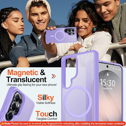 MOZOTER for Samsung Galaxy S26 Ultra Case with Magnetic,[Compatible with MagSafe][12Ft Military Dropproof][2*Screen Protector] Translucent Anti-Slip Back Slim Shockproof Case for S26 Ultra-Purple | [12Ft Military Dropproof][2*Screen Protector]Transluce...