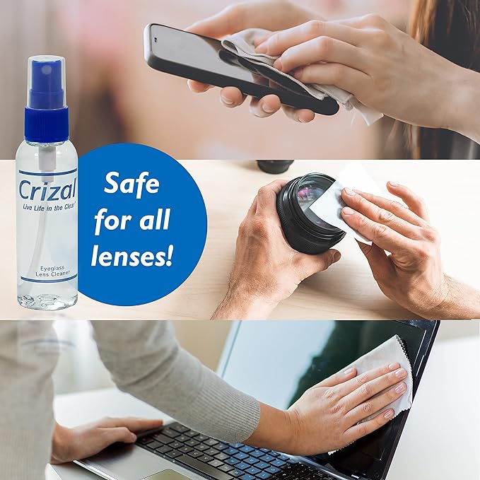 Eyeglass Lens Cleaning Kit – 1 Pack (2oz Spray + Microfiber Cloth) – Designed & Tested for AR-Coated Lenses – Complete Lens Care System